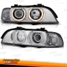 FAROS  E39, 95-00  DEPO CRISTAL CLARO/CROMADO- CON ANILLOS DE POSICION H7+H7