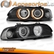 FARÓIS ANGEL EYES / BMW E39 / 95-00 FUNDO PRETO