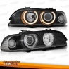 FARÓIS ANGEL EYES / BMW E39 / 95-00 FUNDO PRETO