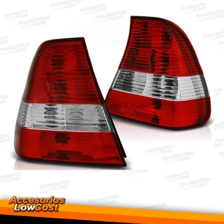 FAROLINS TRASEIROS BMW SERIE 3 E46 COMPACT. VERMELHO/TRANSPARENTE