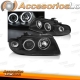 FARÓIS ANGEL EYES CCFL / AUDI A4 / 95-98 FUNDO PRETO