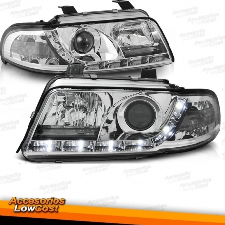 FAROIS LED LUZ DIURNA AUDI A4 B5 94 r 99 CROMADOS