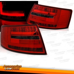 PILOTOS AUDI A6 C6 04-08 SEDAN LED ROJO AHUMADO