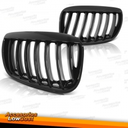 Rejillas  parrilla delanteras (Riñones) para BMW X5 E53 03-07. Acabado negro brillo