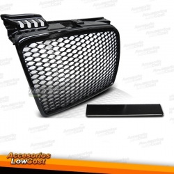 Parrilla delantera look s-line para Audi A4 B7 (04-08); Acabado negro brillo