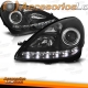 FARÓIS COM LUZ DIURNA LED / MERCEDES SLK R171 / 04-11 FUNDO PRETO