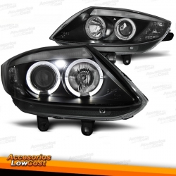 FAROS CON OJOS DE ANGEL PARA BMW Z4 E85 (1996-2002) FONDO COLOR NEGRO