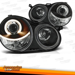 FAROIS ANGEL EYES PARA VW POLO 9N,01-05. FUNDO PRETO