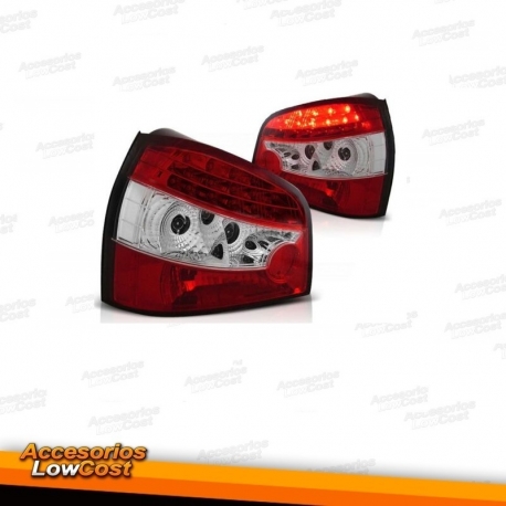 PILOTOS LED AUDI A3 8L (8/96-8/03). COLOR ROJO-BLANCO. OBLICUOS.