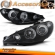FARÓIS ANGEL EYES CCFL / PEUGEOT 206 H1 / 98-06 FUNDO CROMADO