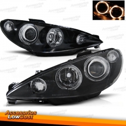 FAROIS ANGEL EYES CCFL / PEUGEOT 206 H1 / 98-06 FUNDO CROMADO