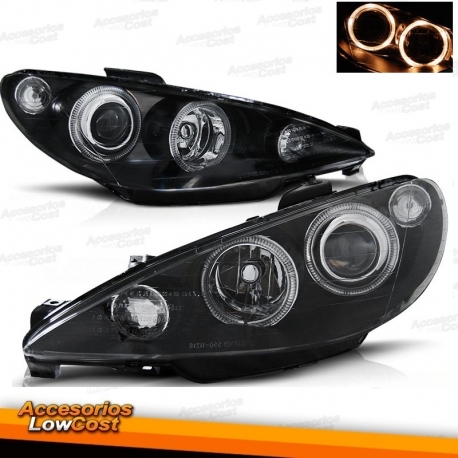 FAROS PEUGEOT 206 02- OJOS ANGEL NEGROS 