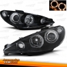 FARÓIS ANGEL EYES CCFL / PEUGEOT 206 H1 / 98-06 FUNDO CROMADO