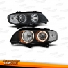 FARÓIS ANGEL EYES / BMW X5 / 99-03 FUNDO PRETO