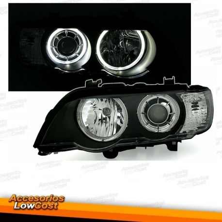 FAROIS ANGEL EYES CCFL / BMW X5 / 99-03 FUNDO PRETO