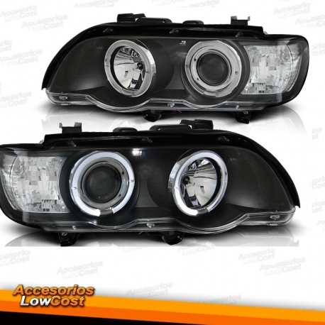 FAROS OJOS ANGEL BMW X5 E53 99-03 FONDO NEGRO