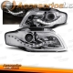 FARÓIS COM LUZ DIURNA LED / AUDI A4 B7 / 04-07 FUNDO CROMADO