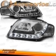 FARÓIS COM LUZ DIURNA LED / AUDI A4 B7 / 04-07 FUNDO CROMADO
