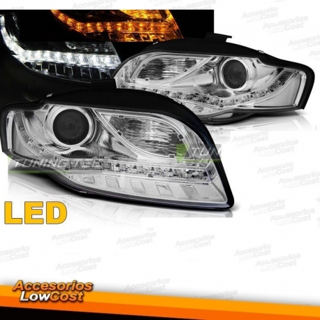 FAROS AUDI A4 B7 04-08 CROMADO