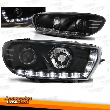 FAROS LUZ DIURNA VW SCIROCCO III 3.08++.CRISTAL CLARO-NEGRO