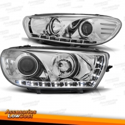 FAROS LUZ DIURNA VW SCIROCCO III ,08++.CRISTAL CLARO-CROMO