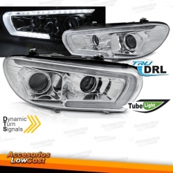 FAROS VW SCIROCCO 08-14 LUZ DIURNA REAL FONDO CROMO