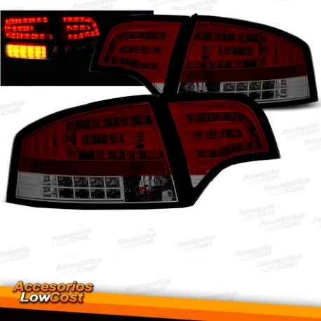 PILOTOS TRAS. A4, 04-07 LED/LIMOUSINE- CRISTAL CLARO ROJO-NEGRO