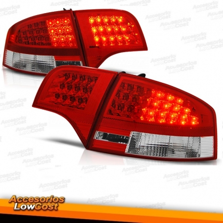 PILOTOS TRASEROS LED AUDI A4 B7 AVANT ROJO-CROMO