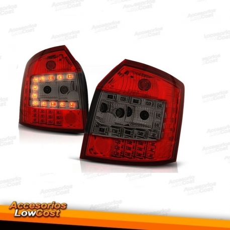 FAROLINS TRASEIROS LED AUDI A4 B6 AVANT VERMELHO / ESCURECIDO