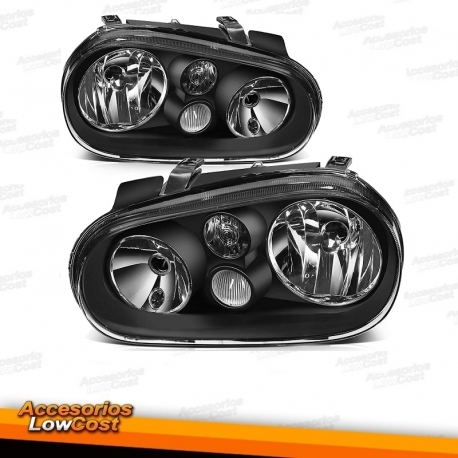 FAROIS VW GOLF 4 MK IV / 97-03 FUNDO PRETO