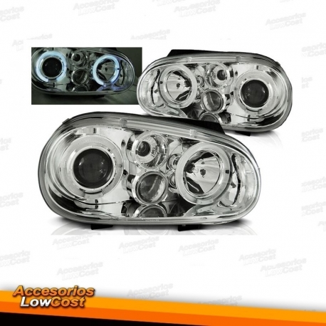 FAROS VW GOLF 4 97-03 OJOS ANGEL CROMO