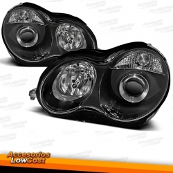 FAROS MERCEDES CLASE C W203 00-04 FONDO NEGRO