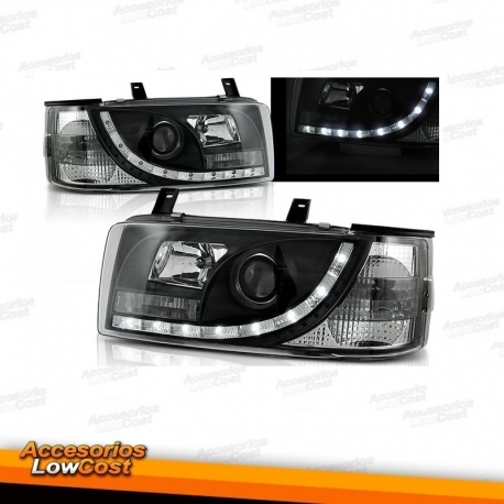 FAROS LUZ DIURNA LED T4, 90-03 CRISTAL CLARO/NEGRO.