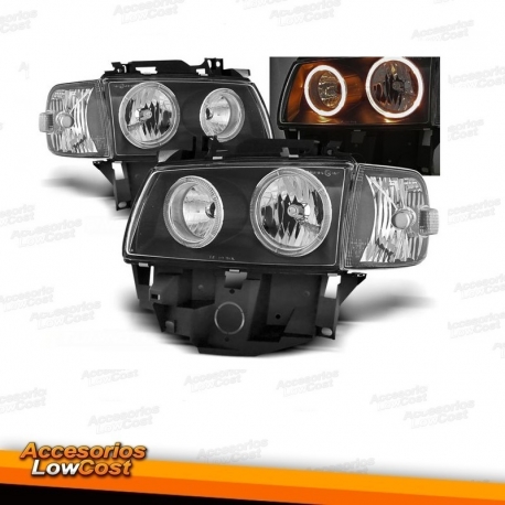 FAROIS ANGEL EYES / VW T4 CARAVELLE / 97-03 FUNDO PRETO