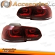 FAROLINS TRASEIROS LED / VW GOLF 6 MK VI / 08-12 VERMELHO BRANCO ESCURECIDO