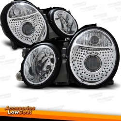 FAROS CON LUPA MERCEDES CLK W208. FONDO CROMO.