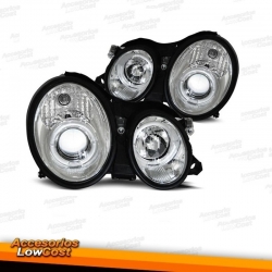 FAROS CON OJOS DE ANGEL MERCEDES CLK W208. FONDO CROMO.