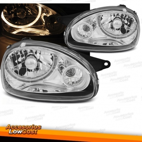 FAROIS ANGEL EYES / OPEL CORSA B / 93-00 FUNDO CROMADO
