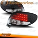 FAROLINS TRASEIROS LED / PEUGEOT 206 / 98+ FUNDO PRETO