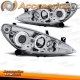 FARÓIS ANGEL EYES / PEUGEOT 307 / 01-05 FUNDO CROMADO