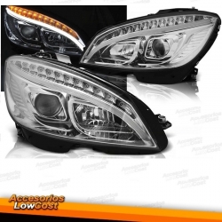 MB W204 07-10 FAROS TUBE LIGHT CROMO CON INTERMITENTE LED