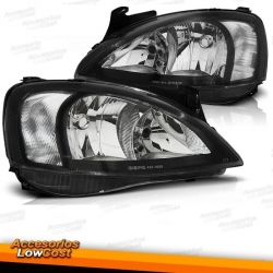 FAROS OPEL CORSA C. FONDO NEGRO.