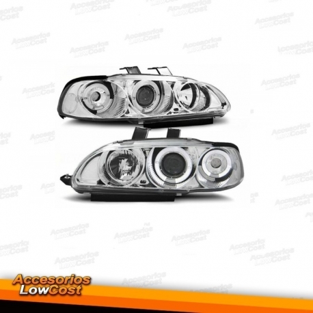 FAROIS ANGEL EYES HONDA CIVIC. FUNDO CROMADO