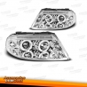 FARÓIS ANGEL EYES / VW PASSAT 3BG / 00-05 FUNDO CROMADO