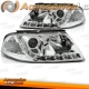 FAROS DELANTEROS LUZ DIURNA LED VOLKSWAGEN PASSAT 3BG, 00-05. FONDO CROMADO.