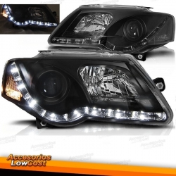 FAROS LUZ DIURNA DE LED VW PASSAT 3C,05-10-CRISTAL CLARO-NEGRO