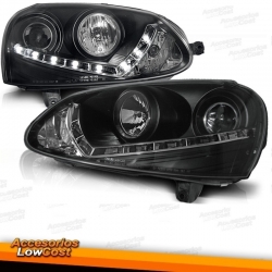 FAROLINS LED VW GOLF 5 V / FUNDO CROMADO