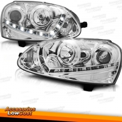 FAROS VW GOLF MK5 03-08 LUZ DIURNA CROMADOS