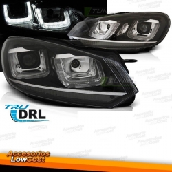 FAROS LUZ DRL DIURNA LED PARA VW GOLF VI 08-12,  Fondo Negro look 7