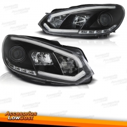 FAROLINS TRASEIROS LED / VW GOLF 6 MK VI 08+ VERMELHO BRANCO ESCURECIDO